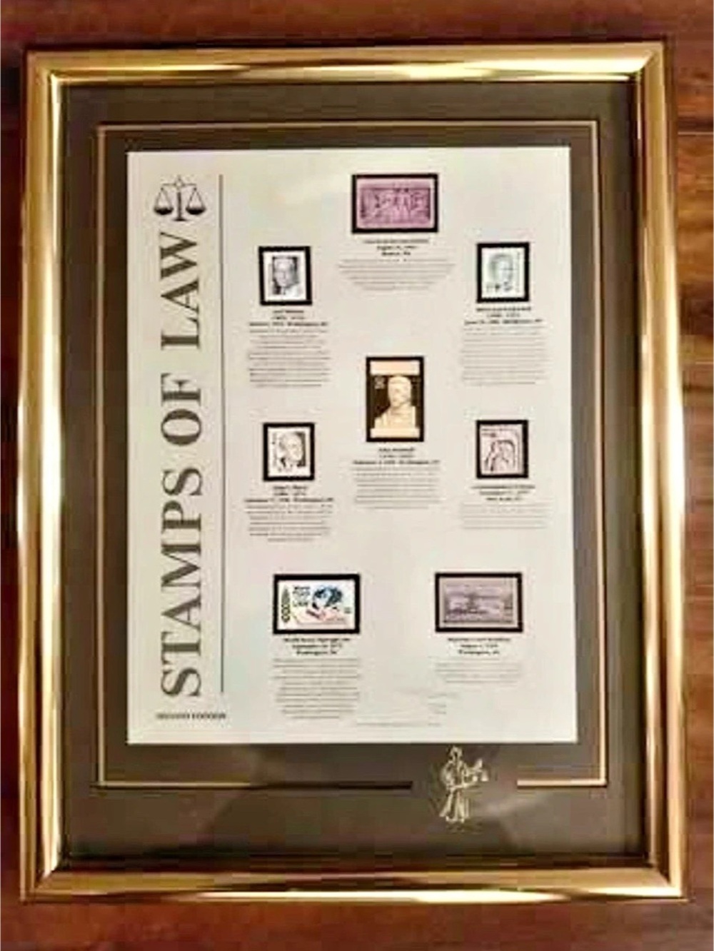 Stamps of Law Framed Collectible Display Stamps of Law Wall Art